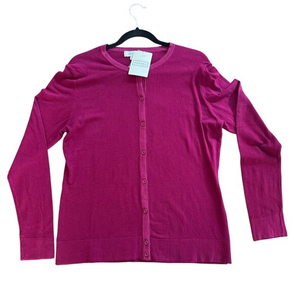 Merona Womens XL Button-Front Purple Cardigan Sweater NWT Berry Long Sleeve - Picture 1 of 5